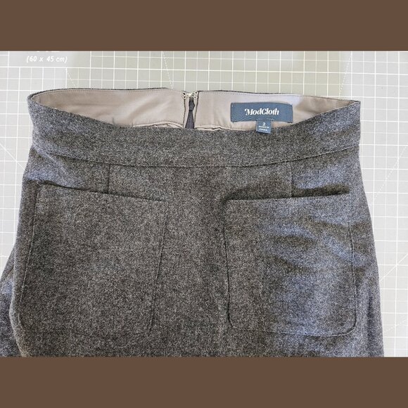 ModCloth Grey Wool Pencil Skirt - Picture 3 of 7